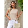 image:imageArachampCloz Womens Wool Blend Mock Neck Sweaters Vest Business Casual Lightweight Trendy Tops Summer Outfits 2026Apricot5046