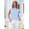 image:imageArachampCloz Womens Wool Blend Mock Neck Sweaters Vest Business Casual Lightweight Trendy Tops Summer Outfits 2026Light Blue