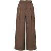 image:imageArachampCloz Womens Linen Blend Wide Leg AllSeason Business Casual Outfits Dress PantsCoffee