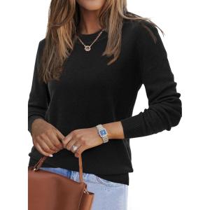 image:imageArachampCloz Womens Wool Blend Classic Crew Neck Casual Fall SweatersAblack