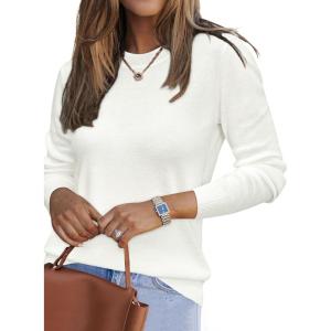 image:imageArachampCloz Womens Wool Blend Classic Crew Neck Casual Fall SweatersAwhite