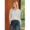 image:imageArachampCloz Womens 100 Cotton Collared V Neck Eyelet Knit Spring Cotton Polo Shirts 2026Beige