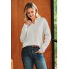 image:imageArachampCloz Womens 100 Cotton Collared V Neck Eyelet Knit Spring Cotton Polo Shirts 2026Beige