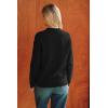 image:imageArachampCloz Womens 100 Cotton Collared V Neck Eyelet Knit Spring Cotton Polo Shirts 2026Black
