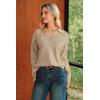 image:imageArachampCloz Womens 100 Cotton Collared V Neck Eyelet Knit Spring Cotton Polo Shirts 2026Light Khaki