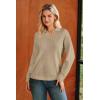 image:imageArachampCloz Womens 100 Cotton Collared V Neck Eyelet Knit Spring Cotton Polo Shirts 2026Light Khaki