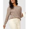 image:imageArachampCloz Womens Soft Knit Sweater Fall Dressy Casual Pullover TopsAdeep Apricot