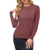 image:imageArachampCloz Womens Soft Knit Sweater Fall Dressy Casual Pullover TopsAdusty Red