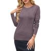 image:imageArachampCloz Womens Soft Knit Sweater Fall Dressy Casual Pullover TopsAgray Purple
