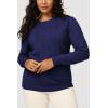image:imageArachampCloz Womens Soft Knit Sweater Fall Dressy Casual Pullover TopsAnavy