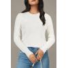 image:imageArachampCloz Womens Soft Knit Sweater Fall Dressy Casual Pullover TopsAoff White