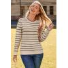image:imageArachampCloz Womens Soft Knit Sweater Fall Dressy Casual Pullover TopsStriped Apricot Black