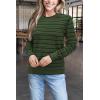 image:imageArachampCloz Womens Soft Knit Sweater Fall Dressy Casual Pullover TopsStriped Army Green Black