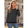 image:imageArachampCloz Womens Soft Knit Sweater Fall Dressy Casual Pullover TopsStriped Black White