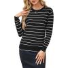 image:imageArachampCloz Womens Soft Knit Sweater Fall Dressy Casual Pullover TopsStriped Black White