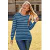 image:imageArachampCloz Womens Soft Knit Sweater Fall Dressy Casual Pullover TopsStriped Blue White
