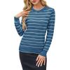 image:imageArachampCloz Womens Soft Knit Sweater Fall Dressy Casual Pullover TopsStriped Blue White