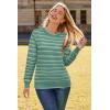 image:imageArachampCloz Womens Soft Knit Sweater Fall Dressy Casual Pullover TopsStriped Green White