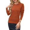 image:imageArachampCloz Womens Soft Knit Sweater Fall Dressy Casual Pullover TopsStriped Pumpkin Black