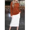 image:imageArachampCloz Womens Soft Knit Sweater Fall Dressy Casual Pullover TopsStriped Pumpkin Black