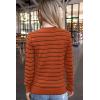 image:imageArachampCloz Womens Soft Knit Sweater Fall Dressy Casual Pullover TopsStriped Pumpkin Black