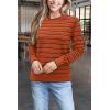 image:imageArachampCloz Womens Soft Knit Sweater Fall Dressy Casual Pullover TopsStriped Pumpkin Black