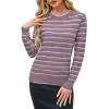 image:imageArachampCloz Womens Soft Knit Sweater Fall Dressy Casual Pullover TopsStriped Purple White