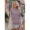 image:imageArachampCloz Womens Soft Knit Sweater Fall Dressy Casual Pullover TopsStriped Purple White