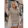 image:imageArachampCloz Womens Soft Knit Sweater Fall Dressy Casual Pullover TopsStriped Taupe Black