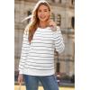 image:imageArachampCloz Womens Soft Knit Sweater Fall Dressy Casual Pullover TopsStriped White Black