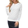 image:imageArachampCloz Womens Soft Knit Sweater Fall Dressy Casual Pullover TopsStriped White Black