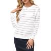 image:imageArachampCloz Womens Soft Knit Sweater Fall Dressy Casual Pullover TopsStriped White Purple