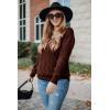 image:imageArachampCloz Womens Soft V Neck Long Sleeve Fall Casual Regular Fit Sweater TopsBrown