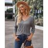 image:imageArachampCloz Womens Soft V Neck Long Sleeve Fall Casual Regular Fit Sweater TopsGrey