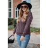 image:imageArachampCloz Womens Soft V Neck Long Sleeve Fall Casual Regular Fit Sweater TopsGrey Purple