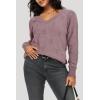 image:imageArachampCloz Womens Soft V Neck Long Sleeve Fall Casual Regular Fit Sweater TopsHeather Khaki