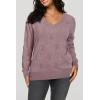 image:imageArachampCloz Womens Soft V Neck Long Sleeve Fall Casual Regular Fit Sweater TopsHeather Khaki