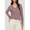 image:imageArachampCloz Womens Soft V Neck Long Sleeve Fall Casual Regular Fit Sweater TopsHeather Khaki