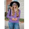 image:imageArachampCloz Womens Soft V Neck Long Sleeve Fall Casual Regular Fit Sweater TopsLilac