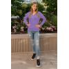 image:imageArachampCloz Womens Soft V Neck Long Sleeve Fall Casual Regular Fit Sweater TopsLilac