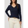 image:imageArachampCloz Womens Soft V Neck Long Sleeve Fall Casual Regular Fit Sweater TopsNavy