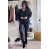 image:imageArachampCloz Womens Soft V Neck Long Sleeve Fall Casual Regular Fit Sweater TopsNavy