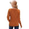 image:imageArachampCloz Womens Soft V Neck Long Sleeve Fall Casual Regular Fit Sweater TopsRed Caramel