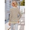 image:imageArachampCloz Womens Soft V Neck Long Sleeve Fall Casual Regular Fit Sweater TopsStriped Apricot Black