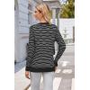 image:imageArachampCloz Womens Soft V Neck Long Sleeve Fall Casual Regular Fit Sweater TopsStriped Black White