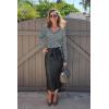 image:imageArachampCloz Womens Soft V Neck Long Sleeve Fall Casual Regular Fit Sweater TopsStriped Grey White