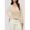 image:imageArachampCloz Womens Soft V Neck Long Sleeve Fall Casual Regular Fit Sweater TopsWhite Apricot 02