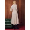 image:imageArachampCloz Womens Wool Blend Mock Neck Tie Waist Fall Winter Pleated Sweater Dress 2026Apricot