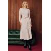 image:imageArachampCloz Womens Wool Blend Mock Neck Tie Waist Fall Winter Pleated Sweater Dress 2026Apricot
