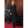image:imageArachampCloz Womens Wool Blend Mock Neck Tie Waist Fall Winter Pleated Sweater Dress 2026Black